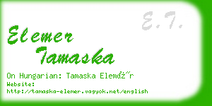 elemer tamaska business card